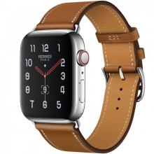 Apple Watch Hermes Series 5, 44mm Stainless Steel Case with Fauve Barenia Leather Single Tour