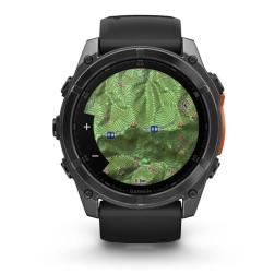 Умные часы Garmin Fenix 8 51 мм AMOLED, серый, черный силиконовый ремешок (010-02905-00)